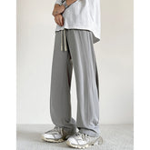 Hearujoy Summer Casual Pants Men Oversized Solid Color Ice Silk Pants Men Streetwear Loose Straight Pants Men Trousers Large Size 5XL